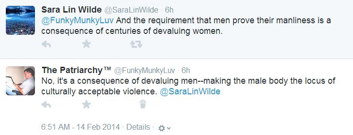 Male suffering is caused by the devaluation of women
